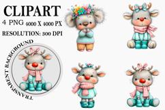 Whimsical Woodland Christmas Clipart Watercolor PNG Product Image 1
