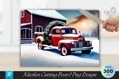 Festive Farm Truck Cutting Board PNG Design Product Image 1