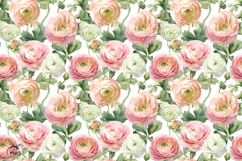 Watercolor floral digital paper, seamless pattern Product Image 4