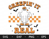 Creepin&#039; It Real svg, Halloween shirt, Retro svg, Ghost svg Product Image 5