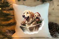 Pets Love Christmas Watercolor Clipart, Christmas PNG Product Image 4