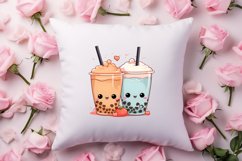 Cute Bubble Tea Valentine Clipart, Valentines Clipart Product Image 4