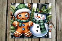 Christmas Snowman & gingerbread | Skinny tumbler design PL Product Image 4