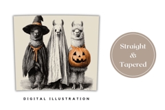 Vintage Halloween Tumbler Wrap, Cartoon Lama Tumbler Design Product Image 4