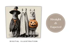 Vintage Halloween Tumbler Wrap, Cartoon Lama Tumbler Design Product Image 4