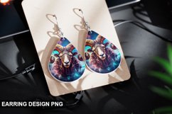 Stained Glass Aries Zodiac flowers Earring Design Product Image 1