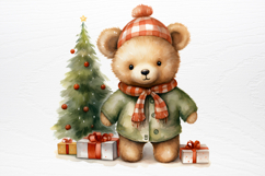 Christmas Teddy Bear Sublimation Clipart PNG Product Image 4