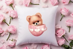 Cute Valentine Pomeranian Puppy, Valentines Clipart Product Image 4