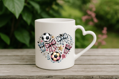 Soccer Heart With Ball PNG Sublimation | Soccer PNG Design Product Image 4