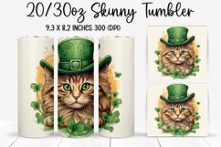 St. Patrick&#039;s Day Cat - Tumbler Sublimation Design Product Image 1