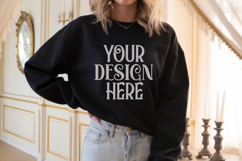 Black Gildan 18000 Mockup, Gildan Sweatshirt Mockup Product Image 1