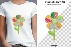 Patchwork flower png design for T-shirts Product Image 4