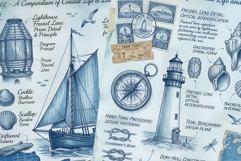 Summer Coastal Junk Journal Pages Product Image 4
