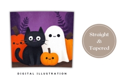 Cute Halloween Tumbler, Cartoon Cat Tumbler Sublimation Product Image 4
