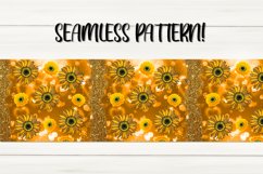 Gold Summer Sunflowers | Seamless tumbler design bundle, JPG Product Image 4