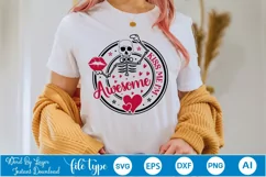 kiss me I'm awesome SVG Design | Valentine SVG Design Product Image 4