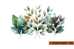 Watercolor Botanical Clipart Sublimation, PNG Product Image 1