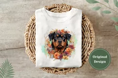 Watercolor Rottweiler Dog Illustration, Dog Sublimation Product Image 4
