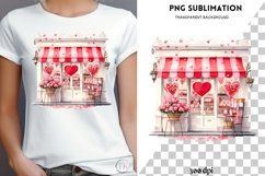 Watercolor Valentine shop png design for T-shirts Product Image 4