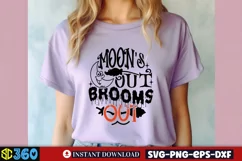 Moon's out brooms out SVG, Witch Quote SVG, Witch SVG Product Image 2