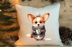 Christmas Dog And Coffee Clipart, Christmas Clipart Product Image 4