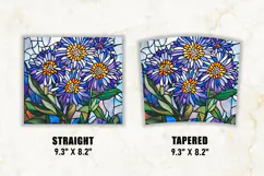 Stained Glass Aster Flower Tumbler Wrap | 20 oz tumbler wrap Product Image 2