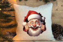 Watercolor Peeking Santa and Snowman Clipart, Christmas PNG Product Image 4