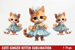 Cute Ginger Kitten Sublimation clipart Product Image 1