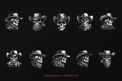 10 Bundle Dark Art Skull Cowboy Western Outlaw Gunslinger Product Image 6