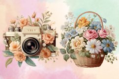 Watercolor Pastel Vintage Clipart Bundle Product Image 5