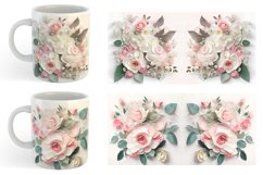3D Flowers Mug Wrap | Sublimation Coffee Cup Product Image 7