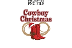 Cowboy Christmas png design for T-shirts Product Image 1