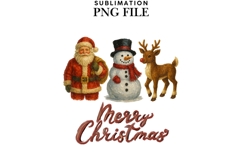 Oil painted Christmas trio png design for T-shirts Product Image 1