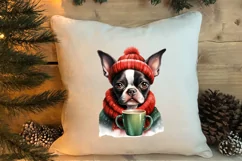 Christmas Dog And Coffee Clipart, Christmas Clipart Product Image 4