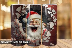 3D Christmas Santa Cracked Hole PNG Tumbler Design Product Image 1
