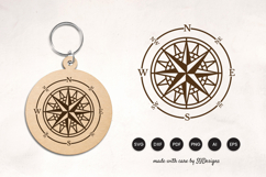 Compass Keychain Laser Cut SVG Product Image 1