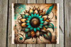 Western sunflowers | straight skinny tumbler sublimation PL Product Image 4