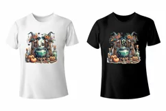 Watercolor Halloween Zombie Witches. PNG sublimation Product Image 3