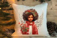 Christmas Black Angel Clipart, Christmas Angel Clipart Product Image 5