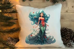 Christmas Mermaid Clipart Sublimation, Christmas PNG Product Image 4