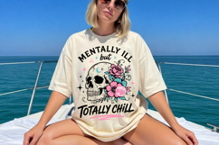 Sarcastic Mental Health Skeleton PNG, Funny Anxiety Humor Product Image 4