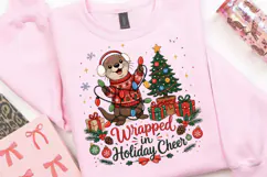 Wrapped In Holiday Cheer PNG, Cute Otter Christmas PNG Product Image 4