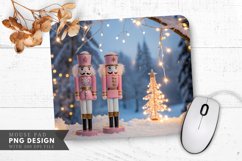 Vibrant Nutcrackers Holiday Forest Mouse Pad PNG Product Image 1