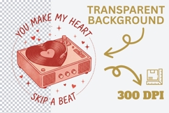 Retro Valentine Sublimation PNG - You Make My Heart Product Image 4