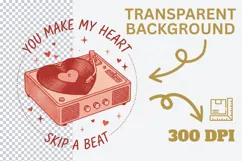Retro Valentine Sublimation PNG - You Make My Heart Product Image 4