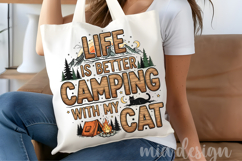 Camping with my Cat PNG, Vintage Retro Camper Sublimation Product Image 5