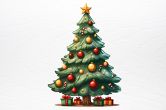Watercolor Christmas Tree Sublimation PNG Product Image 4