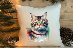 Pets Love Christmas Watercolor Clipart, Christmas PNG Product Image 4