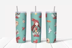 Christmas Cute Girls Skinny tumbler wrap design Product Image 6