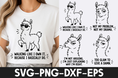 Funny Sarcastic Llama Quotes SVG Product Image 1